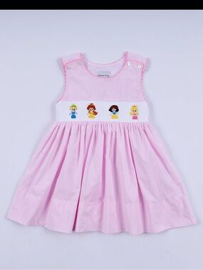 Smocked Pink Princess Panel Dress for Girls